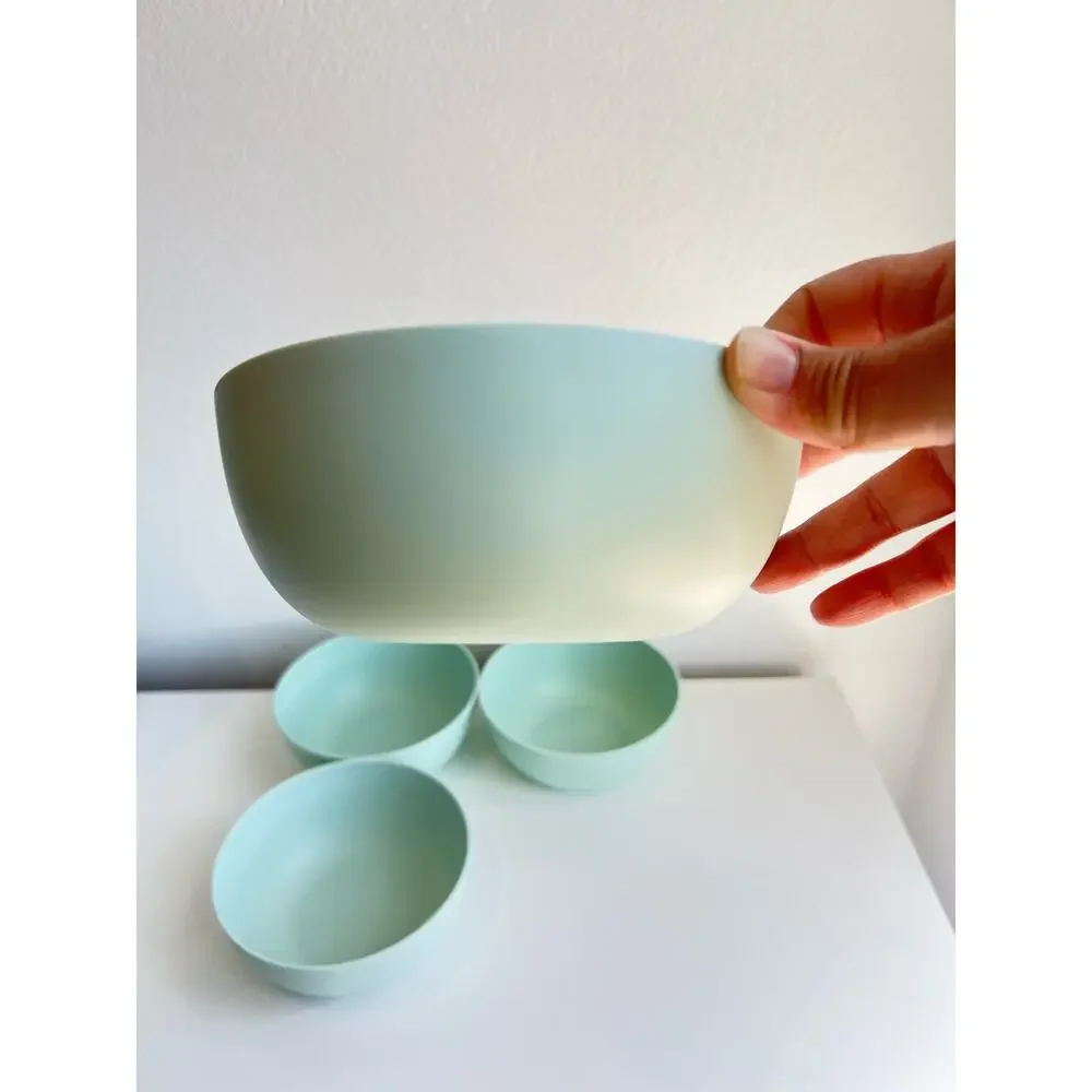 NEW 12pcs Room Essentials Plastic Dinner Plates Cereal Bowls cups Set Sea Moss